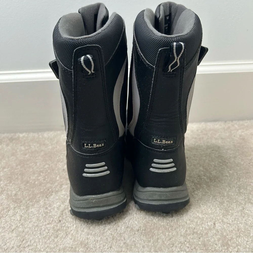L.L. Bean Snow Tread Youth Boy's Size 3 Shoes Black Gray Waterproof Winter Boot